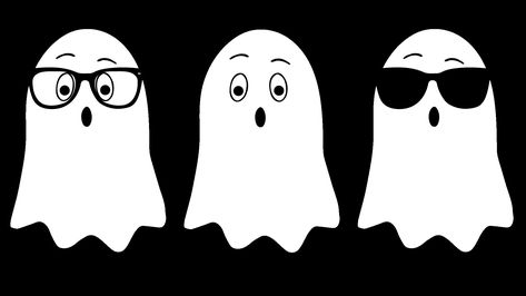 Ghost With Glasses Drawing, Ghost Sillouhette, Ghost With Glasses, Boo Decor, Cool Ghost, Witch Eyes, Baseball Teams Logo, Ghost Drawing, Autumn Clipart