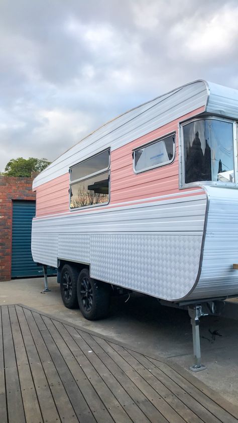 How To Renovate A Vintage Caravan: The Outside - Explore Shaw Caravan Restoration Ideas, Vintage Caravan Makeover, Viscount Caravan Renovation, Vintage Caravan Renovation, Renovating Caravan, Pop Top Caravan Renovation, Old Caravan Makeover, Retro Caravan Interiors, Caravan Renovation Ideas