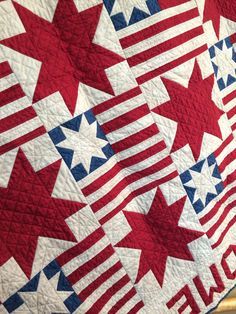 Veteran Quilts, White And Blue Quilt, Flag Quilts, Valor Quilts, Americana Quilts, American Flag Quilt, Quilting Tutorial, Flag Quilt, Blue Quilt