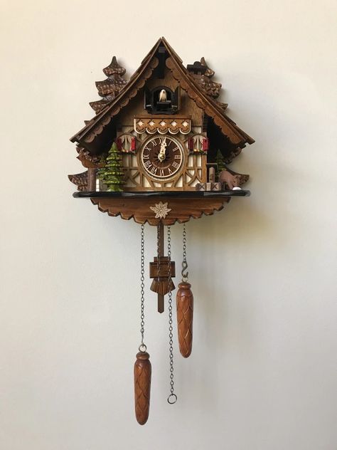 Cute Wall Clock, Hetalia Aesthetic, Bavarian House, Wooden Forest, Clock Collection, Cuckoo Clocks, Clock Tattoo Design, Blue Cottage, Clock Tattoo