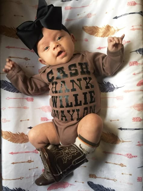 Country Baby Pictures, Country Baby Clothes, Country Baby Girl Clothes, Western Baby Girls, Johnny Cash Shirt, Western Baby Clothes, Country Baby Girl, Clothes Country, Country Baby Boy