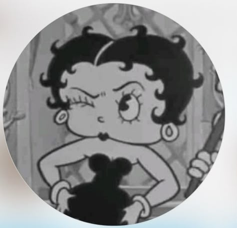 Betty Boop Pfp Y2k, Twitter Profile Picture Icons, Goth Betty Boop, Jessica Rabbit Pfp, Mixed Cartoon Characters, Betty Boop Wallpapers Vintage, Betty Boop Icon, Betty Boop Profile Picture, Dark Hair Cartoon Characters