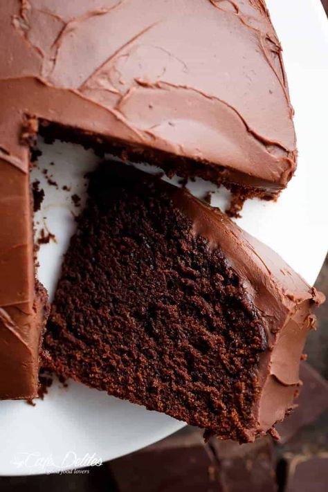 Fudgy Chocolate Cake, Amazing Chocolate Cake Recipe, Cake Cafe, Easy Chocolate Cake, Chocolate Fudge Cake, Best Chocolate Cake, Fudge Cake, Chocolate Cake Recipe, Food Cakes