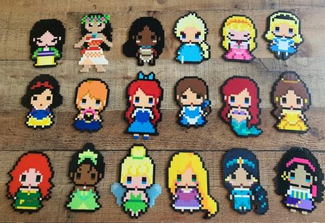 Princess Perler Beads | Etsy Fuse Beads Princess, Disney Princess Hama Beads, Perler Bead Patterns Princess, Princess And The Frog Perler Beads, Disney Princess Perler Beads, Princess Perler Bead Patterns, Princess Perler Beads, Disney Perler Bead Patterns, Disney Perler Beads