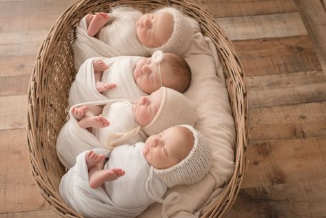 Newborn Quad Session | Quadruplet Photo Ideas | Multiples Picture Ideas | KY Photographer | Pamela Gammon Photography Triplets Babies Newborns, Twin Baby Photos, Portsmouth Ohio, Tb Joshua, Multiples Baby, Foto Newborn, Triplet Babies, Baby Tumblr