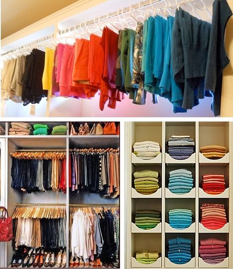 Good Life of Design: Three Easy To Do Tips For Organizing Your Closets Color Coded Closet, Ideas De Closets, Organize Clothes, Casa Clean, Armoire Dressing, Casa Vintage, Dream Closets, Closet Inspiration, Room Closet