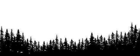 Forest Outline, Landscape Outline, Pine Tree Landscape, Grass Silhouette, Trees Illustration, Coniferous Trees, Landscape Silhouette, Sun Bear, Vector Landscape