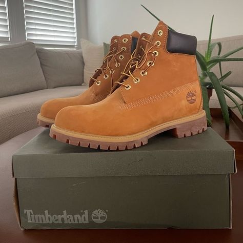 NWB Timberland Premium 6” Waterproof Boot - Wheat Nubuck - 10 Timberland Premium, Waterproof Boots, Work Boots, Leather Working, Cute Shoes, Recycled Plastic, Wheat, Insulation, Original Box