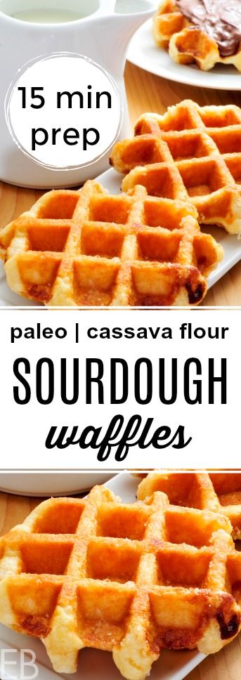 This wonderful waffle recipe utilizes fermentation to reduce antinutrients found in cassava flour. You'll love the make-ahead batter that makes morning waffles fast, easy and SO delicious: sourdough! This grain-free batter is Paleo, high in nutrition (great macronutrients!) and may become your new favorite daily staple. Also learn to make other Paleo recipes sourdough. || Eat Beautiful | paleo sourdough waffles | cassava flour waffles | #paleo #sourdough #waffles Cassava Sourdough Starter, Cassava Flour Waffles, Anti Nutrients, Gf Waffles, Paleo Cheese, Postpartum Recipes, Recipes Pancakes, Postpartum Meal, Sourdough Waffles