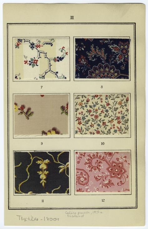 Calico prints, England, 19th c - NYPL Digital Collections Calico Print, Hippie Mom, Calico Fabric, Hippie Life, Vintage Decoration, Textile Pattern, Fabric Textile, Industrial Revolution, New York Public Library