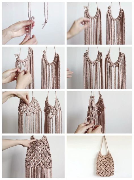 Learn how to make a stylish and practical macrame market bag with this easy step-by-step tutorial. This beginner-friendly project is perfect for anyone who wants to learn Macrame Beach Bag Tutorial, Macrame Bag Pattern Free, Macrame Bag Diy Tutorials, Macrame Bag Diy, Easy Macrame Projects, Macrame Bag Pattern, Diy Macrame Bag, Macrame Market Bag, Macrame Tas