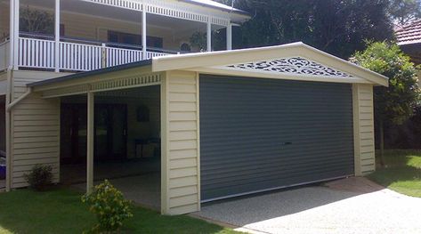 today! Cantilever Carport, Building A Carport, Roller Door, Double Carport, Carport Designs, House Facade, Outdoor Blinds, Roller Doors, Planning Permission