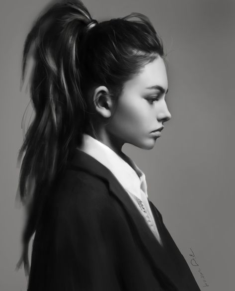 Side View Of Face, Profile Photography, Thylane Blondeau, Side Portrait, Profile Drawing, Face Profile, 얼굴 드로잉, Cute Simple Hairstyles, Female Drawing