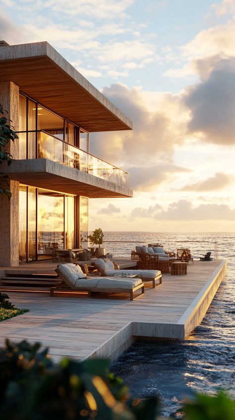 Stunning Beach House with Ocean View Deck Beach House Rooftop, House With Ocean View, Columns Ideas, House Rooftop, Column Ideas, Florida Ocean, Bali Villa, Ocean Views, Beach Houses