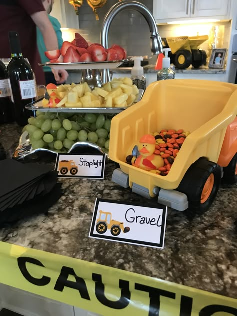 Lauren Nicholsen, Home Depot Party, Construction Site Birthday Party, Construction Party Food, Construction Themed Party, Construction Birthday Party Food, Dump Truck Birthday Party, Construction Theme Birthday Party, 2nd Birthday Party For Boys