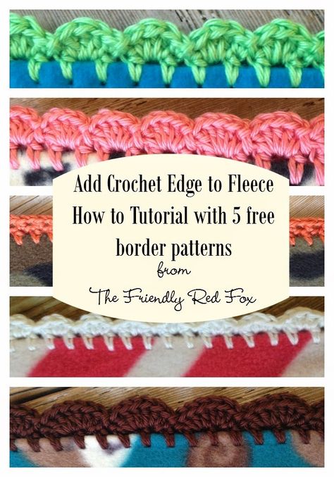 Ultimate Blanket/Quilt roundup (over 200!) and Luke’s Loves!                                                                                                                                                                                 More Crochet Square Edging, Fleece Blanket Edging, Blanket Edging, Crocheted Edging, Fleece Projects, Crochet Blanket Edging, Friendly Fox, Crochet Edges, Fox Crochet