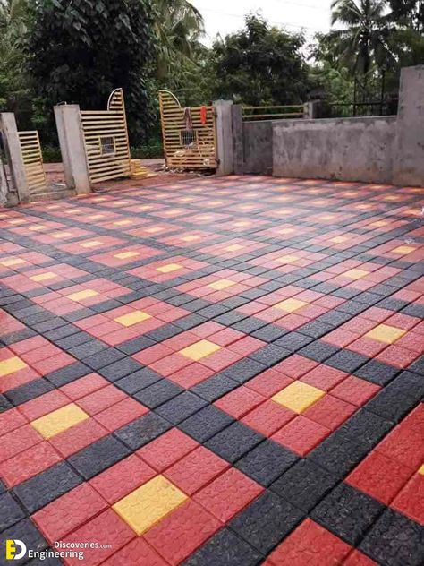 Top 40 Most Beautiful DIY Garden Path  Ideas - Engineering Discoveries Pavers Backyard Landscaping Ideas, Parking Tiles Design, Diy Garden Path, Garden Path Ideas, Front Yard Walkway, Diy Path, Pavement Design, Compound Wall Design, Paver Blocks