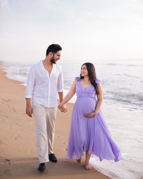 Book us for a golden hour beach maternity photoshoot, where every moment is bathed in radiant beauty and everlasting magic. Liking, commenting and sharing will be very much appreciated 😁 For Bookings DM or Whatsapp us @+91 9962609796 Shot by @chuppido Shot on @canonindia_official #5dmarkiv @godoxlighting #thephotophiles #momentsinmotherhood #mompreneur #photooftheday #expectingmom #babybump #maternityphotoshoot #healthypregnancy #maternityphotographer #maternityphotosession #babyonthewa... Pregnancy Dresses For Photoshoot, Maternity Photography In Garden, Dress For Maternity Photoshoot, Mom To Be Photoshoot, Maternity Photo Shoot Poses, Unique Maternity Shoot, Maternity Photos Couple, Pregnancy Photoshoot Poses, Couple Pregnancy Pictures