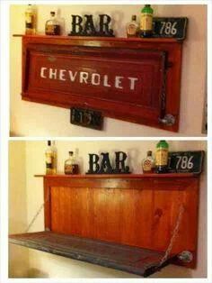 Love old tailgates! Diy Regal, Chevrolet Truck, Cool Wall Decor, Woman Cave, Deco Originale, Man Room, Man Cave Bar, Man Caves, Man Cave Garage