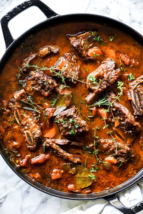 THE BEST Braised Short Ribs | foodiecrush.com Dutch Over Short Ribs, Puerto Rican Short Ribs, Beef Short Ribs Stove Top, Bone In Beef Short Rib Recipes, Beef Boneless Short Ribs, Braised Short Ribs Dutch Oven, Short Ribs Recipe Oven, Boneless Short Ribs Recipe, Short Ribs Dutch Oven