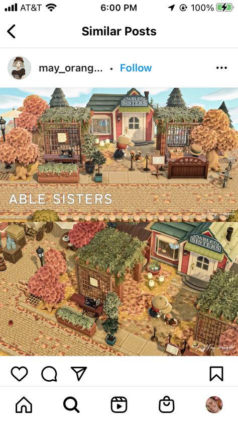 Acnh New York Design, Able Sisters Animal Crossing Ideas Cottagecore, Abel Sisters Animal Crossing Design Ideas, Able Sisters Animal Crossing Design Ideas, Acnh Sable Sisters Ideas, Able Sisters Acnh Ideas, Animal Crossing Old Town, Ables Sisters Animal Crossing Ideas, Able Sisters Ideas Acnh