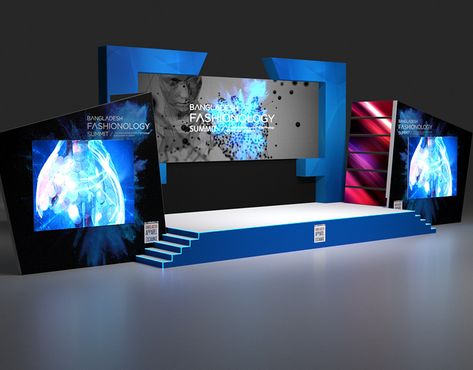 3d Stage design_corporate event on Behance Stage Backdrop Design, Interior Architecture Sketch, Stage Lighting Design, Corporate Event Design, Led Stage, Event Booth, Interior Design Renderings, Stage Set Design, Church Stage Design