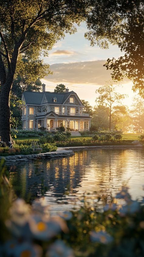 Name: Stunning Lakefront Mansion with Beautiful Garden View Lake Aesthetic, Lake View, Garden View, Beautiful Gardens, Mansion