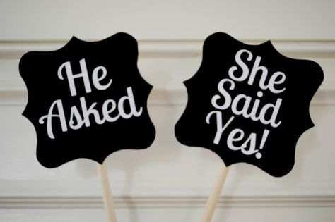 Engagement Props sign by PaperPolaroid on Etsy, $12.00 Ft Calls Pictures, Congratulations Message, Outdoor Proposal, Engagement Props, He Asked She Said Yes, Powerful Lines, Loving Marriage, Engagement Photo Props, Senior Picture Props