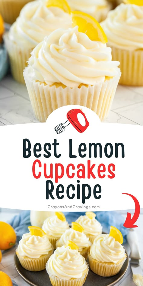 Homemade Lemon Cupcakes, Lemon Cupcakes With Cream Cheese Frosting, Best Lemon Cupcake Recipe, Easy Lemon Cupcake Recipe, Lemon Cupcake Recipe Easy, Lemon Cupcakes From Scratch, Gourmet Lemon Cupcakes, Best Lemon Cupcakes, Unique Cupcake Recipes