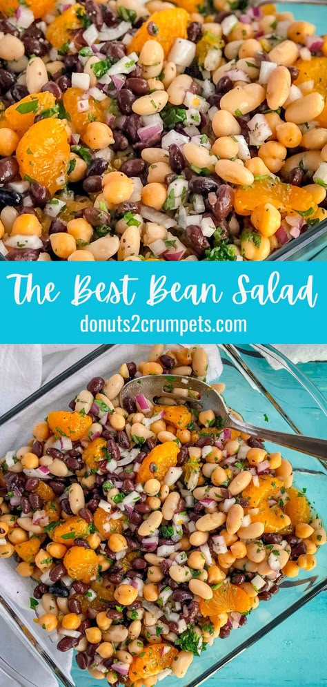 The Best Bean Salad Recipe Easy Bean Salad Recipes, Bean Salads Recipes, Cold Bean Salad Recipes, Neapolitan Recipes, 5 Bean Salad Recipe, Best Bean Salad, Wonton Wrapper Recipes Appetizers, Wrapper Recipes, Garbanzo Bean Salad