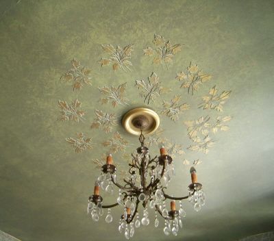 Plaster Stenciled Ceiling To Die For! | Walls Stencils, Plaster Stencils, Painting Stencils, Plaster Molds Furniture Stencil, Stencils Painting, Stencil Wall Art, Painting Stencils, Ceiling Murals, Leaf Stencil, Stenciled Floor, Stencil Furniture, Wall Stencil