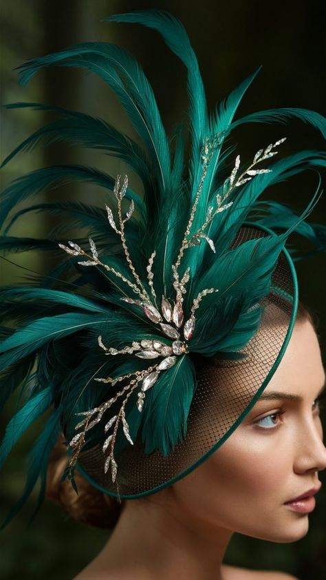 Philip Treacy Hats, Stylish Womens Hats, Fascinator Hats Diy, Fascinator Hats Wedding, Green Fascinator, Headband Fascinator, Women Suits Wedding, Vintage Vogue Patterns, Curly Lace Wig