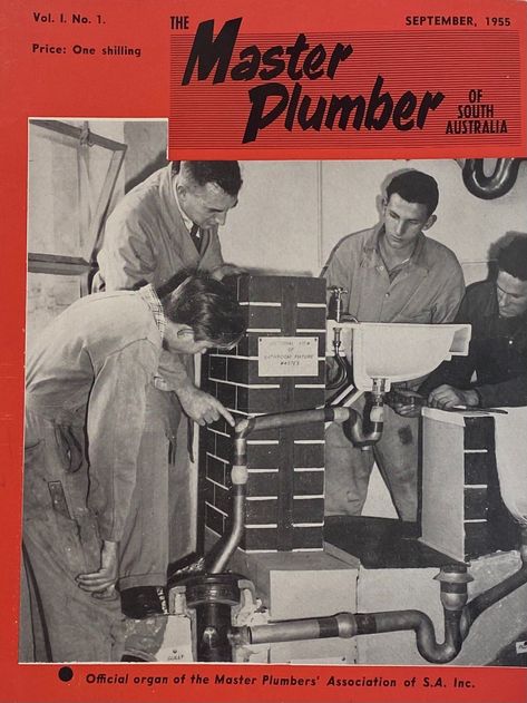 ‘The Master Plumber’ was first published in September, 1955, the magazine is now known as ‘Plumbing SA’. The front cover features Apprentice plumbers learning a cross section of bath and basin connections at the Plumbers Trade School, North Terrace. So grateful for PVC pipe & fittings, back then plumbers used lead and joints were sealed by a method know as lead wiping. #masterplumberssa #flashback #plumbingsa #plumbing #masterplumbersmember #apprenticeplumber #adelaideplumber Plumber Aesthetic, Pvc Pipe Fittings, Master P, Trade School, Plumbing Services, Blast From The Past, Cross Section, Pvc Pipe, 2024 Vision