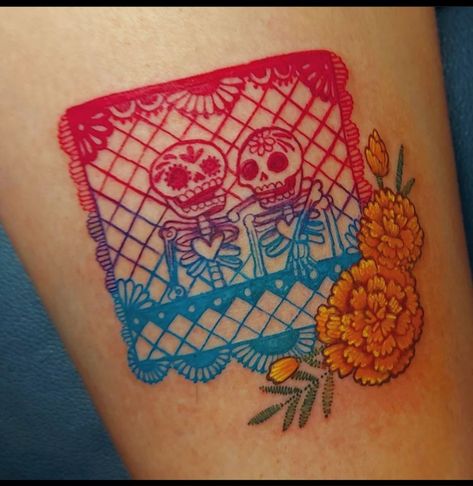 Dia De Los Muertos Tattoo Ideas, Mexican Tattoo Ideas, Aesthetic Tattoo Ideas, Marigold Tattoo, Mexico Tattoo, 15 Aesthetic, Mexican Tattoo, The Best Aesthetic, Catrina Tattoo