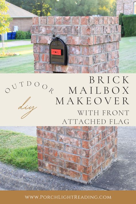 Brick Mailbox Number Ideas, Diy Brick Mailbox How To Build, Brick Mailbox Makeover, Brick Mailbox Numbers, White Brick Mailbox Ideas, Brick Mailbox Landscaping, Brick Mailbox Ideas Curb Appeal, Mailbox Landscaping Curb Appeal, Brick Mailbox Designs