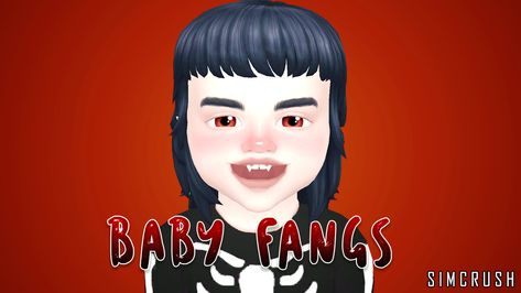 Sims 4 Infant, Vampire Kids, Vampire Earrings, Boo The Dog, Candle Fire, Vampire Fangs, Twin Birthday, Hair Ribbon, Dress Hairstyles