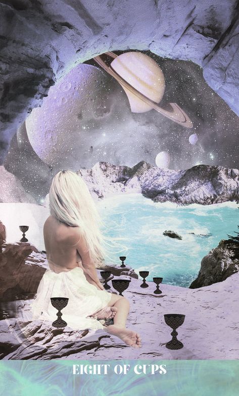 Photography by Danielle Noel Mars In Aquarius, Danielle Noel, Cosmic Collage, Starchild Tarot, Eight Of Cups, Tarot Card Art, Inspiration Cards, Noel Art, Tarot Cards Art