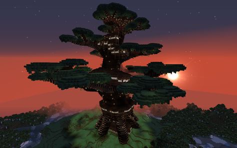 Big Treehouse, Tree Minecraft, Minecraft Skyblock, Minecraft Java Edition, Minecraft Tree, Minecraft Building Blueprints, Minecraft Java, Map Minecraft, Disney Crossover