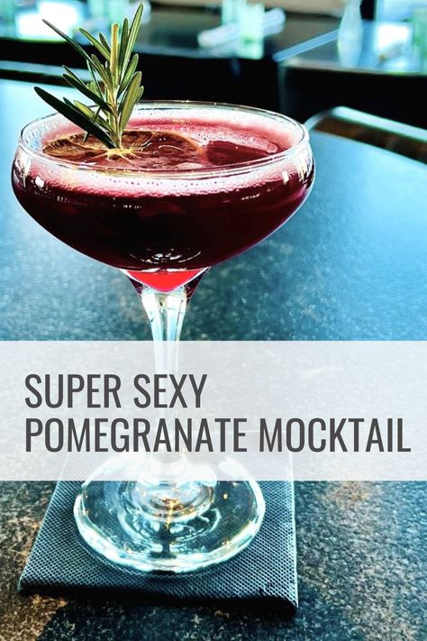 This sophisticated mocktail recipe is a great alternative for anyone looking to try an alcohol-free cocktail. Layered with aphrodisiac ingredients, this pomegranate mocktail is great for Valentine's day or a romantic dinner. Pomegranate Mocktail Recipes, Pomegranate Mocktail, Pomegranate Drinks, Alcohol Free Cocktails, Aphrodisiac Foods, Romantic Desserts, Mocktail Recipes, Eat Something, Eating At Night