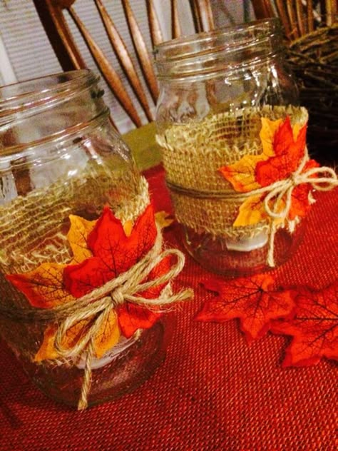 Thanksgiving Mason Jar Ideas, Dollar Store Thanksgiving Table, Thanksgiving Table Decor Ideas, Fall Candle Decor, Fall Mason Jars, Fall Decor Diy Crafts, Fall Decor Dollar Tree, Thanksgiving Table Decor, Fall Table Centerpieces