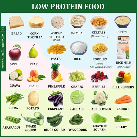 Low Protein Foods, Ckd Diet, Kidney Healthy Foods, Kidney Diet Recipes, Kidney Friendly Recipes Renal Diet, Food For Kidney Health, Healthy Kidney Diet, Low Protein Diet, Kidney Friendly Diet