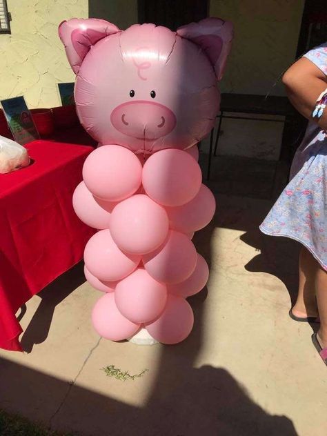 Farm Party! Birthday Party Ideas | Photo 22 of 22 | Catch My Party 1st Birthday Pig Theme, Pig First Birthday Girl, Piggy Party Ideas, 3rd Birthday Farm Theme, Piggy Birthday Party Ideas, Petting Zoo Birthday Party Ideas, Piglet Birthday Party, Three Little Pigs Birthday Party, Farm 2nd Birthday Party