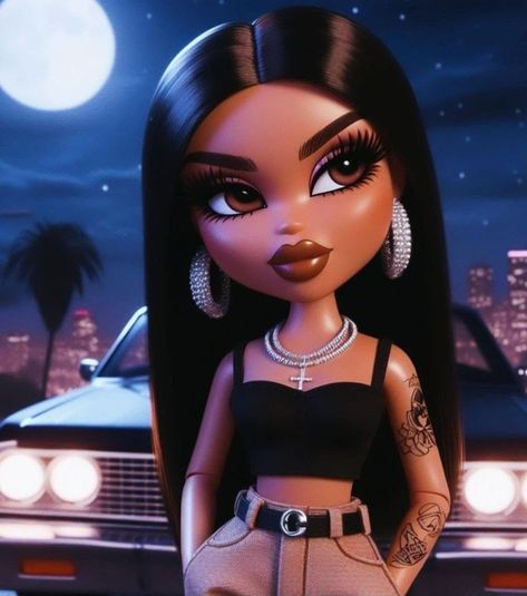 Mexican Bratz Doll, Cartoon Profile Pics Bratz, Latina Wallpaper, Vanellope Y Ralph, Lion Art Tattoo, Realistic Cartoons, Brat Doll, Cholo Art, Cartoon Character Tattoos