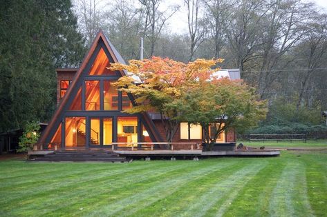 A-Frame Remodel | PeterStoner Architects | Seattle Residential & Commercial Architecture. A Frame House Plans, Frame House, A Frame Cabin, A Frame House, Tiny House Cabin, Commercial Architecture, Design Exterior, Design Hotel, Cabins And Cottages