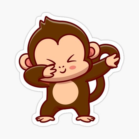 cute dabbing Monkey design perfect for kids who loves monkeys. It can be also given as a holiday gift to your kids, parents, friend, girlfriend, bestfriend or relative who also loves cute monkeys and it's also fitting in time for Christmas or thanksgiving • Millions of unique designs by independent artists. Find your thing. Cute Monkey Stickers, Ios18 Emoji, Cute Monkeys, Regalos Ideas, Monkey Stickers, Monkey Design, Friend Girlfriend, Cute Emoji