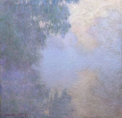 Branch of the Seine near Giverny (Mist), from the series "Mornings on the Seine" | The Art Institute of Chicago Monet Poster, Classic Art Prints, Monet Art, Monet Paintings, The Seine, National Gallery Of Art, Art Japonais, Art Institute Of Chicago, Water Painting