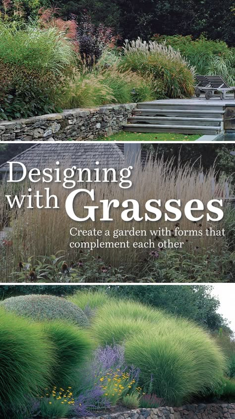 Ornamental Grass Landscape, Landscaping Simple, Grasses Landscaping, Grasses Garden, Rock Garden Landscaping, Garden Landscape Design, Landscaping Design, Easy Garden, Ornamental Grasses