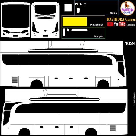 White Bus Livery, Template Bussid, Bussid Skin, Bus Template, Private Bus Livery, Truk Derek, School Bus Games, Bus Livery, Mobil Rc