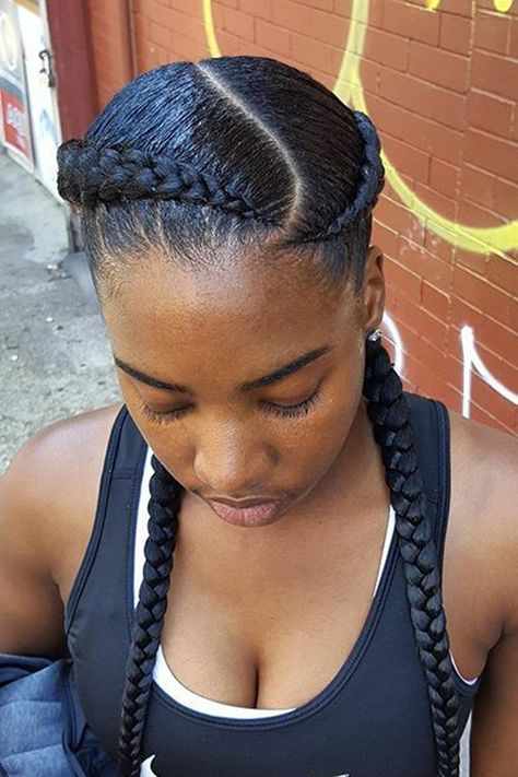 2 Cornrow Braids 2 Cornrow Braids, Two Cornrow Braids, French Braid Ponytail, Two Braid Hairstyles, 2 Braids, French Braid Hairstyles, Braided Cornrow Hairstyles, Braided Ponytail Hairstyles, Feed In Braid