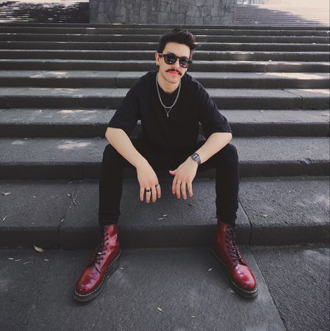 #Bose #fashion #drmartens #drmartensoutfit #aesthetic #style #streetstyle #casiowatch #Bose #streetstyle Drmartensoutfit Men, Red Outfit Men, Cherry Red Outfit, Red Dr Martens, Dr Martens Men, 2025 Moodboard, Dr Martens Outfit, Aesthetic Style, Red Outfit